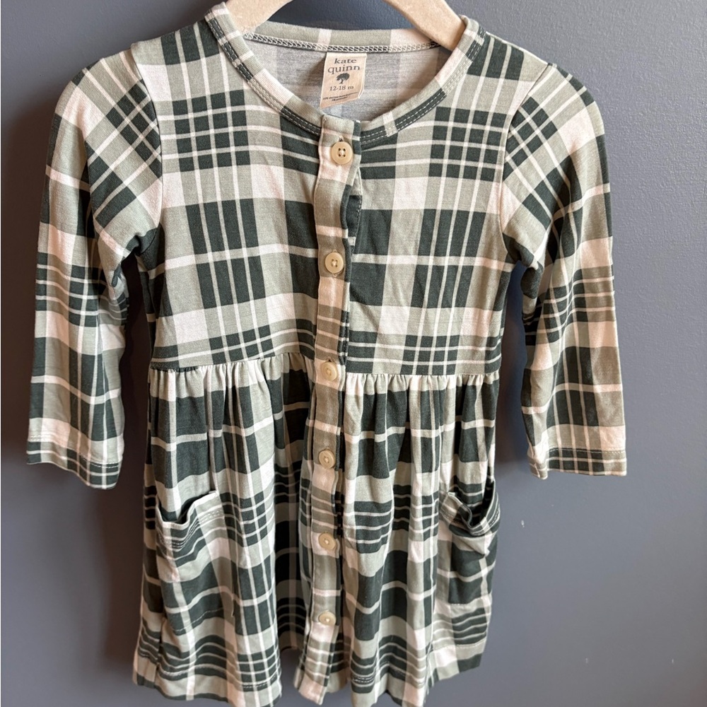 Kate Quinn Long Sleeve Button Front Pocket Dress